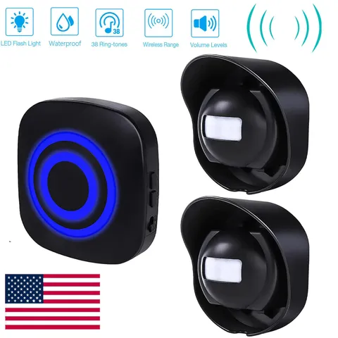 H2C8 Waterproof 656ft Wireless Driveway Alarm Motion Sensor Alarm Indoor Outdoor
