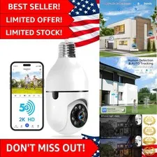 Light Bulb Security Camera -5G& 2.4GHz WiFi 2K Security Cameras Wireless Outd...