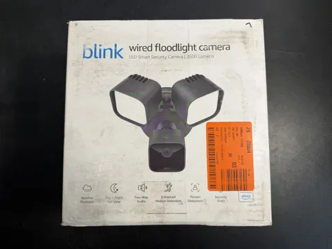Blink Wired Floodlight Camera Black 2600 Lumens HD Security Camera Open Box