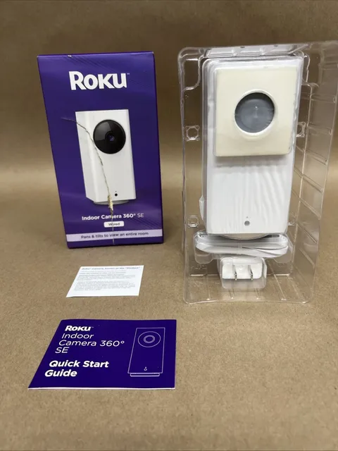Roku Smart Home Indoor Camera 360° SE Wi-Fi Security Wired Connected