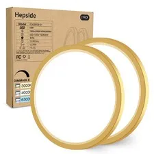 hepside 2Pack Dimmable Flush Mount Ceiling Light Fixture 7.5Inch-2pack, Gold