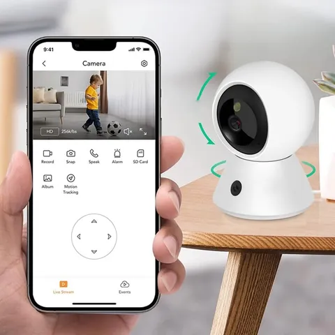 Indoor Wifi Camera with App Control, 360 Pan Tilt Room Monitor, Two Way Audio Ni