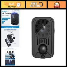 1080P HD Body Camera Portable Video Recorder, Night Vision, 120° Wide Angle, Cli
