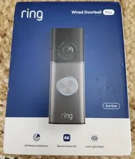 Ring - Wired Doorbell Pro (3rd Gen) Retinal 4K for ultra-clear video, 10x Zoom