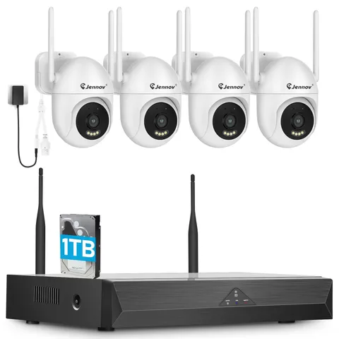 5MP Home Wireless Security Camera System Outdoor 1TB HDD 10CH WiFi NVR Audio