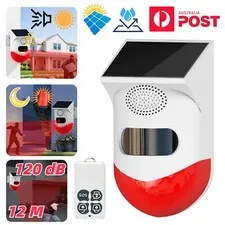 Infrared Alarm Outdoor Solar Powered Security Home Motion Sensor Wireless 120dB