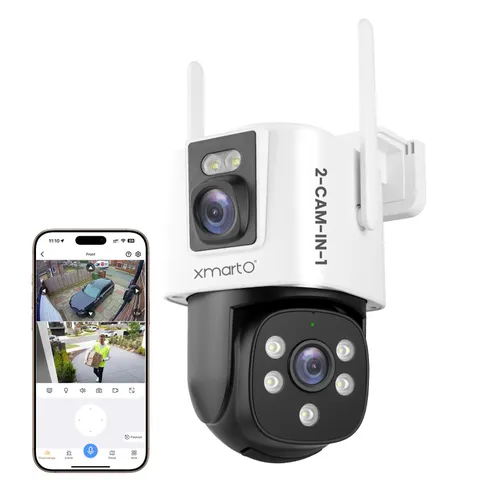 WiFi6 Dual-Lens Security Camera, 4MP QHD 360° PTZ with AI Tracking