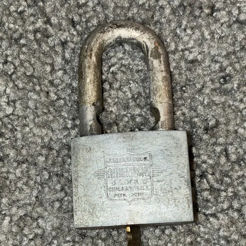 American Lock Metal Silver Keyed Padlock w/ Hardened 10mm Shackle, 1 Key E178