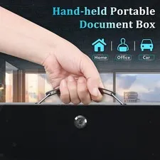 Fireproof Lock Box Portable Security Box for Personal Items Jewelry