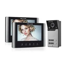 Wired Video Intercom System, 7 Inch Ring Video Doorbell with IR Night Vision ...