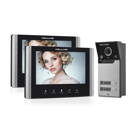 Wired Video Intercom System, 7 Inch Ring Video Doorbell with IR Night Vision ...
