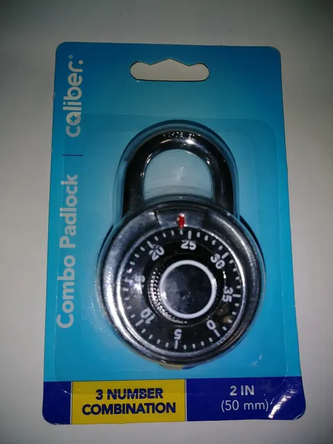 CALIBER COMBO PADLOCK 3 NUMBER COMBINATION PAD LOCK  2 in (50 mm)