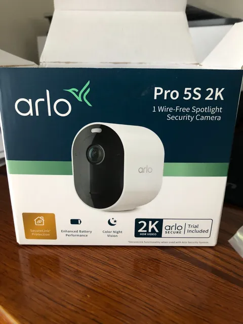 Arlo Pro 5S 2K Indoor/Outdoor Wire Free Spotlight Security Camera - White...