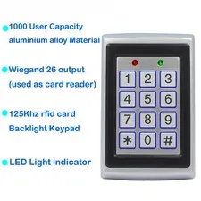 125Khz RFID Metal Access Control Keypad Waterproof Rainproof Cover Door Opener