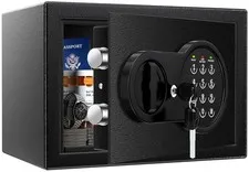 0.5 Cu Ft Mini Safe Box with Fireproof Document Bag, Money Safe with Keys & P...