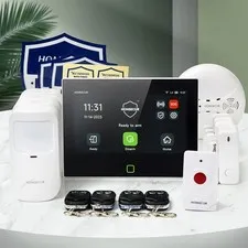 HOMSECUR Newest Model 7'' Touchscreen Alarm System 18pcs, Wireless Panic Button