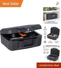 Durable Fireproof Lock Box with Key - Black Money Safe for Documents & Valuables