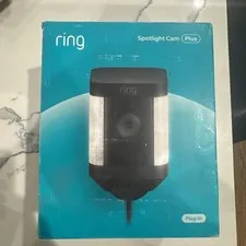 Ring Spotlight Cam Plus Plug-In 1080p Wi-Fi Outdoor Cam w/ Lights Siren Black 🔥
