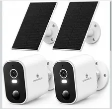 2K Solar Security Cameras Wireless Outdoor, 2-Pack No Monthly Fee