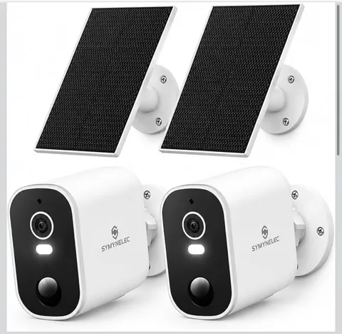 2K Solar Security Cameras Wireless Outdoor, 2-Pack No Monthly Fee