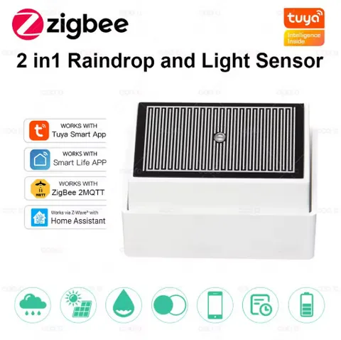 Tuya Zigbee Rain Sensor with Light Detector IPX4 Outdoor