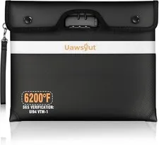 🔥6200°F Fireproof Document/Money Bag with Lock 14.2in X 11.2in BNWT🔥