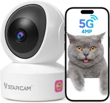 5G Security Camera Indoor, 4MP 2.5K Pet Camera with Speaker for Dog/Cat, Baby Mo
