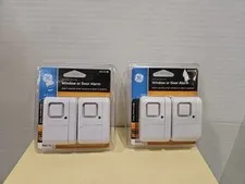2 Packs of 2...GE 45115 Personal Security Window /Door Alarm - Entry Chime Mode 