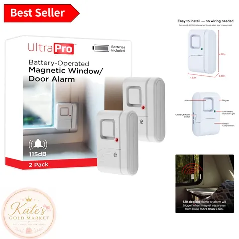 Dual Magnetic Window & Door Alarm Set - Reliable 120dB Security Alerts for Home