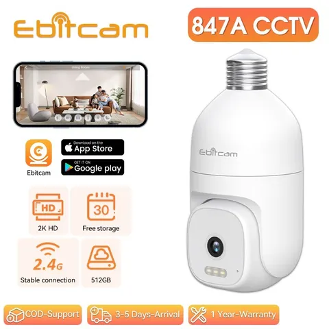 Outdoor security camera, bulb-type 2.4G WIFI camera, digital zoom, IP66