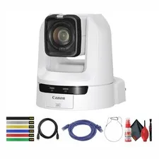 Canon CR-N100 4K NDI PTZ Camera (White) with 20x Zoom + HDMI Cable + More Bundle
