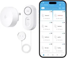Upgraded Smart Water Leak Detector 1S with 4.92 Ft Sensor Cable, Wifi Water Sens
