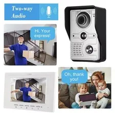 Outdoor Wired Video Intercom With 7 Inch Monitor Two Way Audio Video