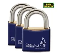 Burg Wachter Weatherproof Triple Pack 30mm Padlock -Stainless Steel Shackle