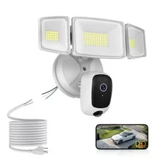 Onforu 2K Floodlight Camera Plug&Hardwired, Smart Security White