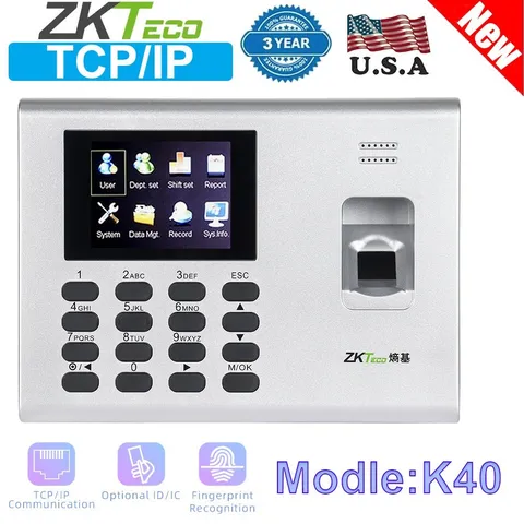 ZKteco K40 TCP/IP Biometric Fingerprint Time Attendance Access Control System