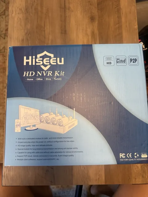 NEW HISEEU High Definition 4 Camera Wireless Network Video Recorder (NVR) Kit