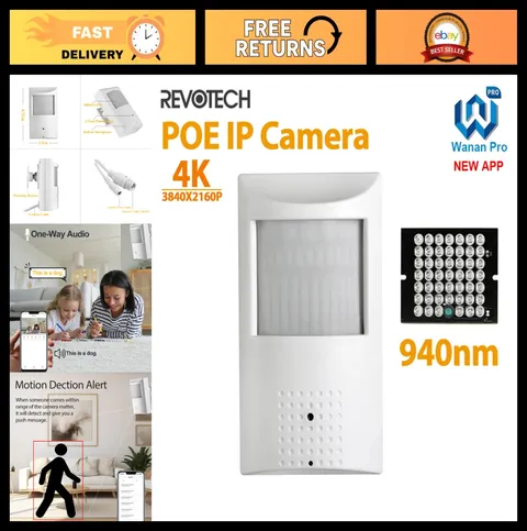 8MP Night Vision IP Camera, 940nm IR, POE, H.265, Indoor Security CCTV System