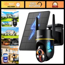 4MP 5G/2.4GHz Solar Security Camera - Wireless, 360° PTZ, Color Night Vision, AI