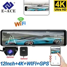 ACCEO 4K WIFI Dashcam 12Inch Car DVR RearView Mirror Recorder Dash Cam Support 1