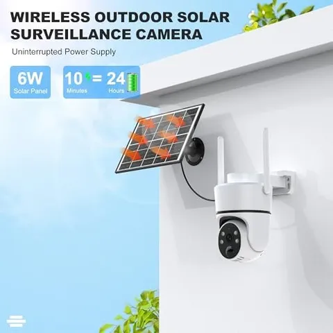 WHITE - FANCYSEPT 4G LTE CELLULAR SOLAR SECURITY CAMERA WIRELESS OUTDOOR,