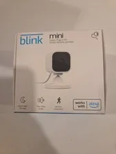 Blink Mini Compact indoor plug-in smart security camera 1080p HD, New/Sealed