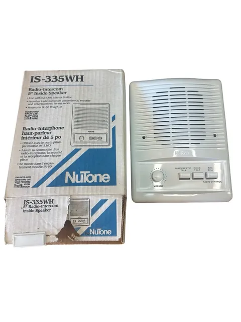 NuTone IS-335WH Radio-Intercom 5" Inside Speaker White New Old Stock in Box