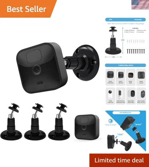 Heavy-Duty Adjustable Mount for Blink Cameras - 3 Pack Outdoor/Indoor Solution