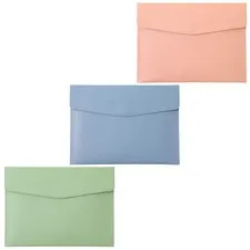 3ppcs PU A4 File Folder, Document Envelope Holder, Portfolio Pouch,