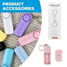 130dB Security Alarm Portable Keychain Alarm with Flashlight for Women Girl