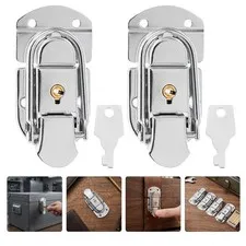 4Pcs Replacement Metal Box Clasp Locks with Keys for Luggage Storage Boxes