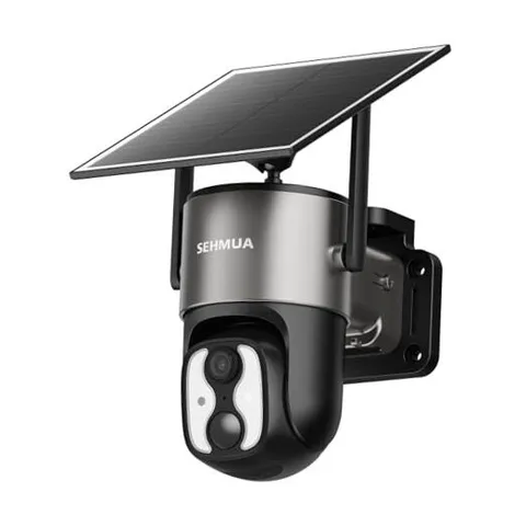 4G LTE Cellular Solar Security Camera Wireless Outdoor, 2K No WiFi Grey