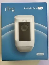 Ring Spotlight Cam Pro Battery 2K Wireless Wi‑Fi IP Surveillance Camera, White