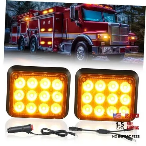 12LED Magnetic Wireless Trailer Lights 2PCS Rechargeable Portable 12LED Amber